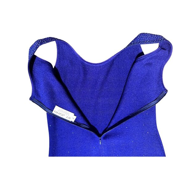 Vintage Dress by St John 2 Royal Purple Santana Knit Maxi Rhinestone Sparkle Gow - Picture 14 of 16